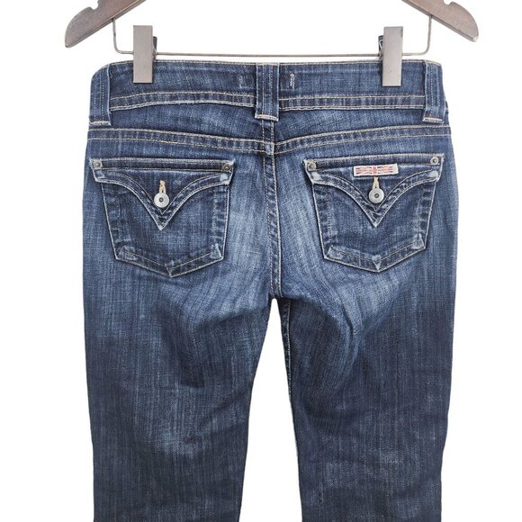 Hudson‎ Jeans Womens Size 27 Bootcut Black Flap Pockets Blue Denim - Picture 7 of 11